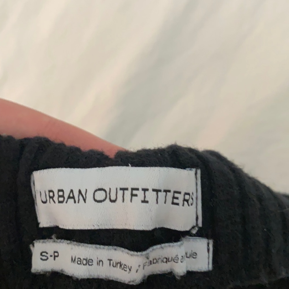 Black flannel material urban outfitters stretchy pants petite